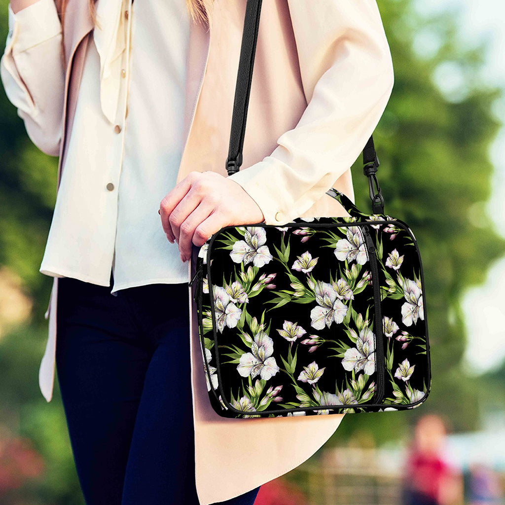 Watercolor Alstroemeria Pattern Print Shoulder Strap Bible Bag