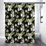 Watercolor Alstroemeria Pattern Print Shower Curtain