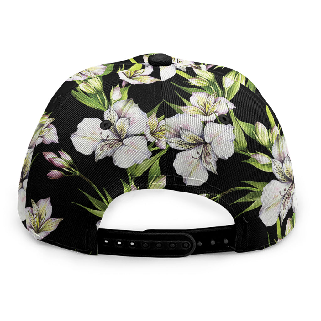 Watercolor Alstroemeria Pattern Print Snapback Cap