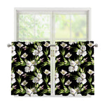 Watercolor Alstroemeria Pattern Print Tier Curtains