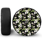 Watercolor Alstroemeria Pattern Print Tire Cover With Camera Hole