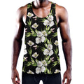 Watercolor Alstroemeria Pattern Print Men's Workout Tank Top