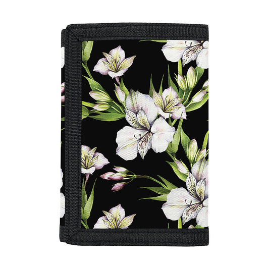 Watercolor Alstroemeria Pattern Print Trifold Wallet