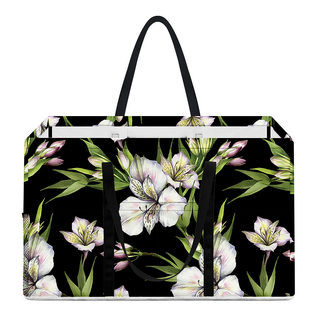 Watercolor Alstroemeria Pattern Print Utility Tote Bag