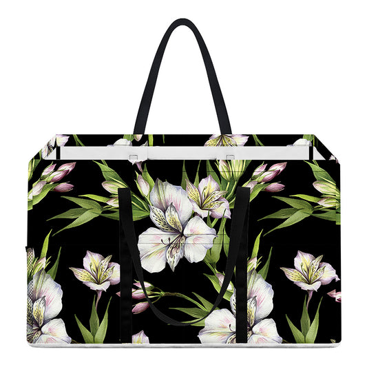 Watercolor Alstroemeria Pattern Print Utility Tote Bag
