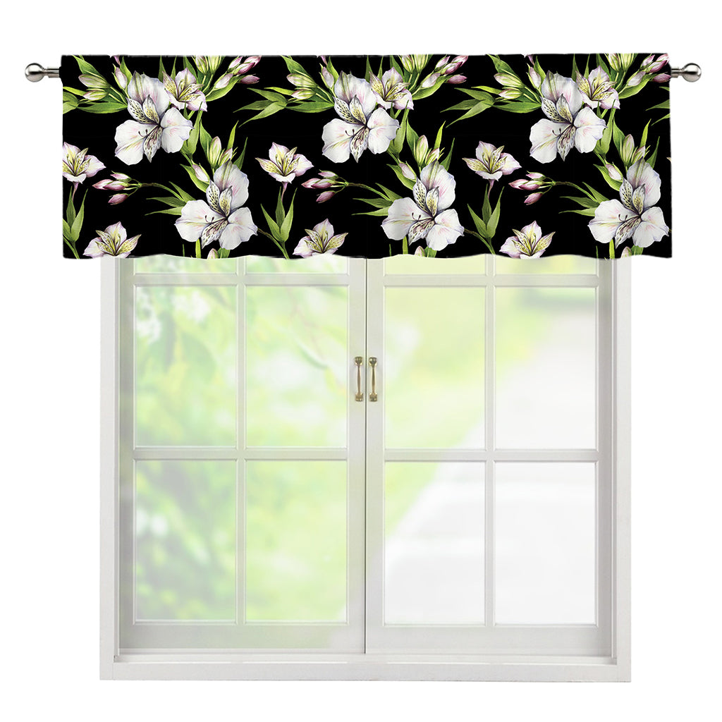 Watercolor Alstroemeria Pattern Print Window Valance