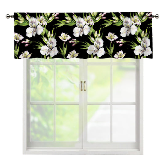 Watercolor Alstroemeria Pattern Print Window Valance