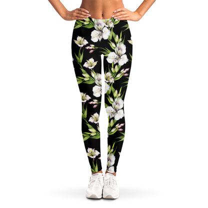 Watercolor Alstroemeria Pattern Print Women's Leggings