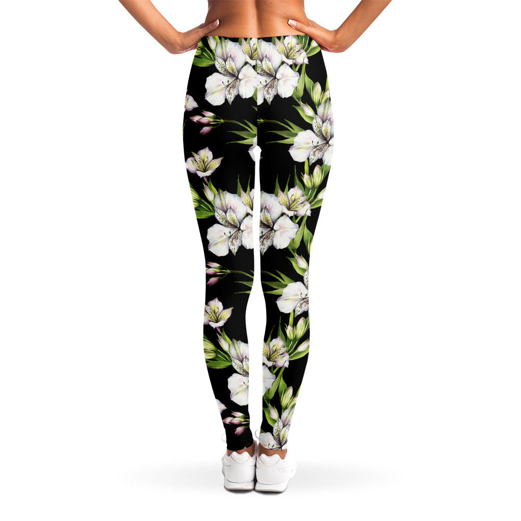 Watercolor Alstroemeria Pattern Print Women's Leggings