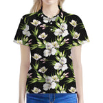 Watercolor Alstroemeria Pattern Print Women's Polo Shirt