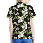 Watercolor Alstroemeria Pattern Print Women's Polo Shirt