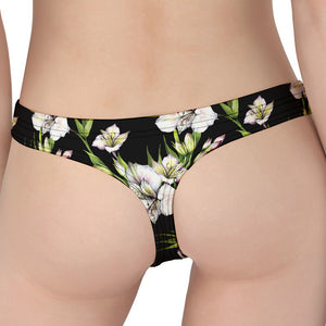 Watercolor Alstroemeria Pattern Print Women's Thong