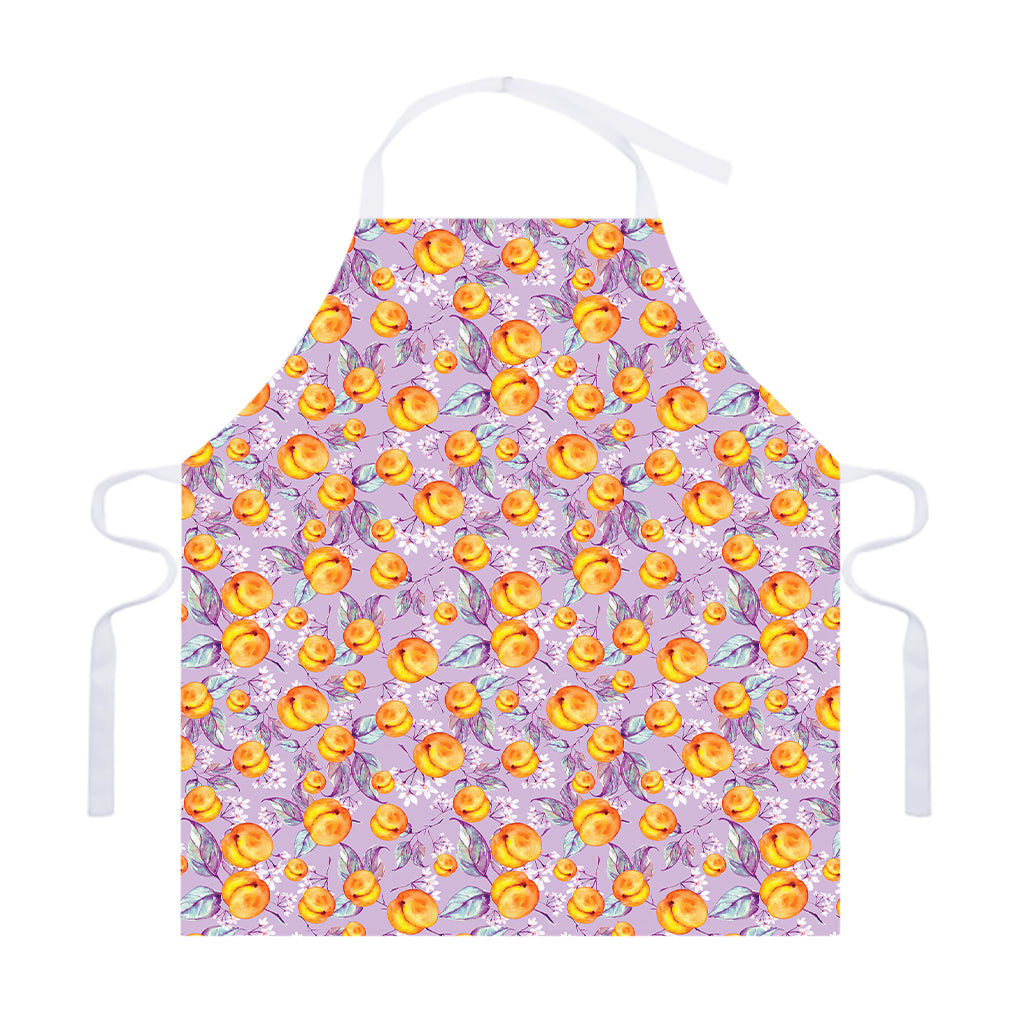 Watercolor Apricot Fruit Pattern Print Adjustable Apron