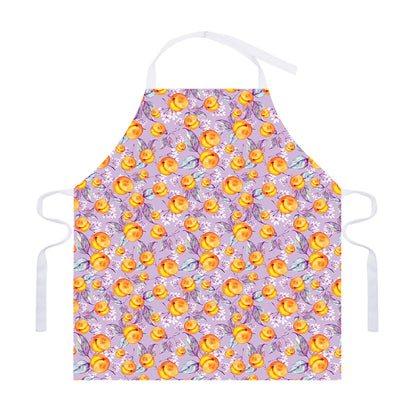 Watercolor Apricot Fruit Pattern Print Adjustable Apron