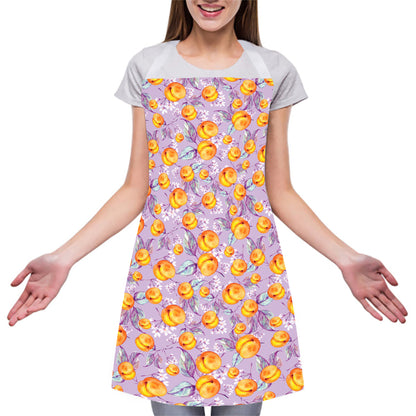 Watercolor Apricot Fruit Pattern Print Adjustable Apron