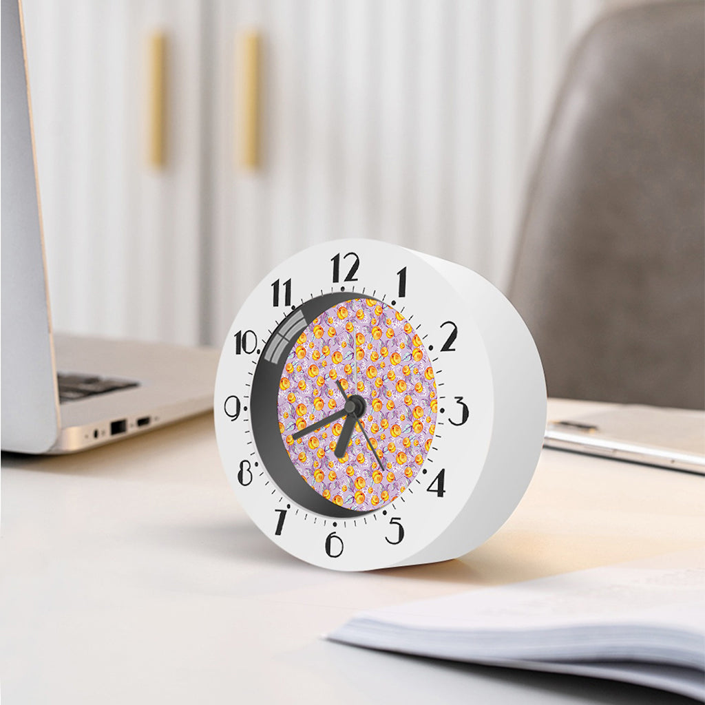Watercolor Apricot Fruit Pattern Print Alarm Clock