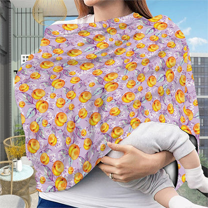 Watercolor Apricot Fruit Pattern Print Baby Seat Cover