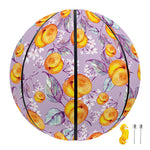 Watercolor Apricot Fruit Pattern Print Basketball