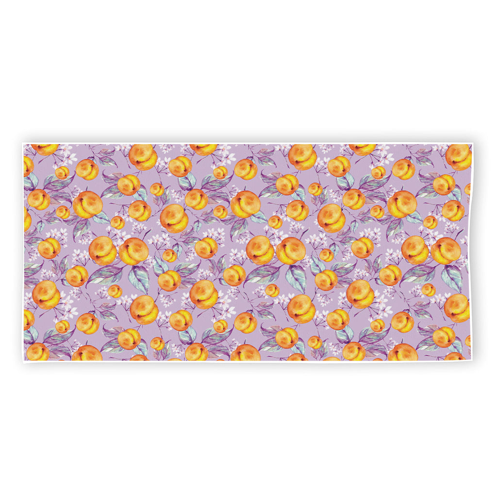 Watercolor Apricot Fruit Pattern Print Beach Towel