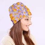 Watercolor Apricot Fruit Pattern Print Beanie