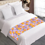 Watercolor Apricot Fruit Pattern Print Bed Runner