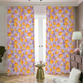 Watercolor Apricot Fruit Pattern Print Dimout Pencil Pleat Curtains