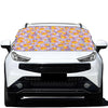 Watercolor Apricot Fruit Pattern Print Car Windshield Snow Cover