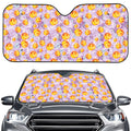 Watercolor Apricot Fruit Pattern Print Car Windshield Sun Shade