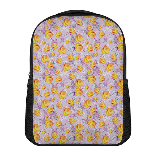 Watercolor Apricot Fruit Pattern Print Casual Backpack