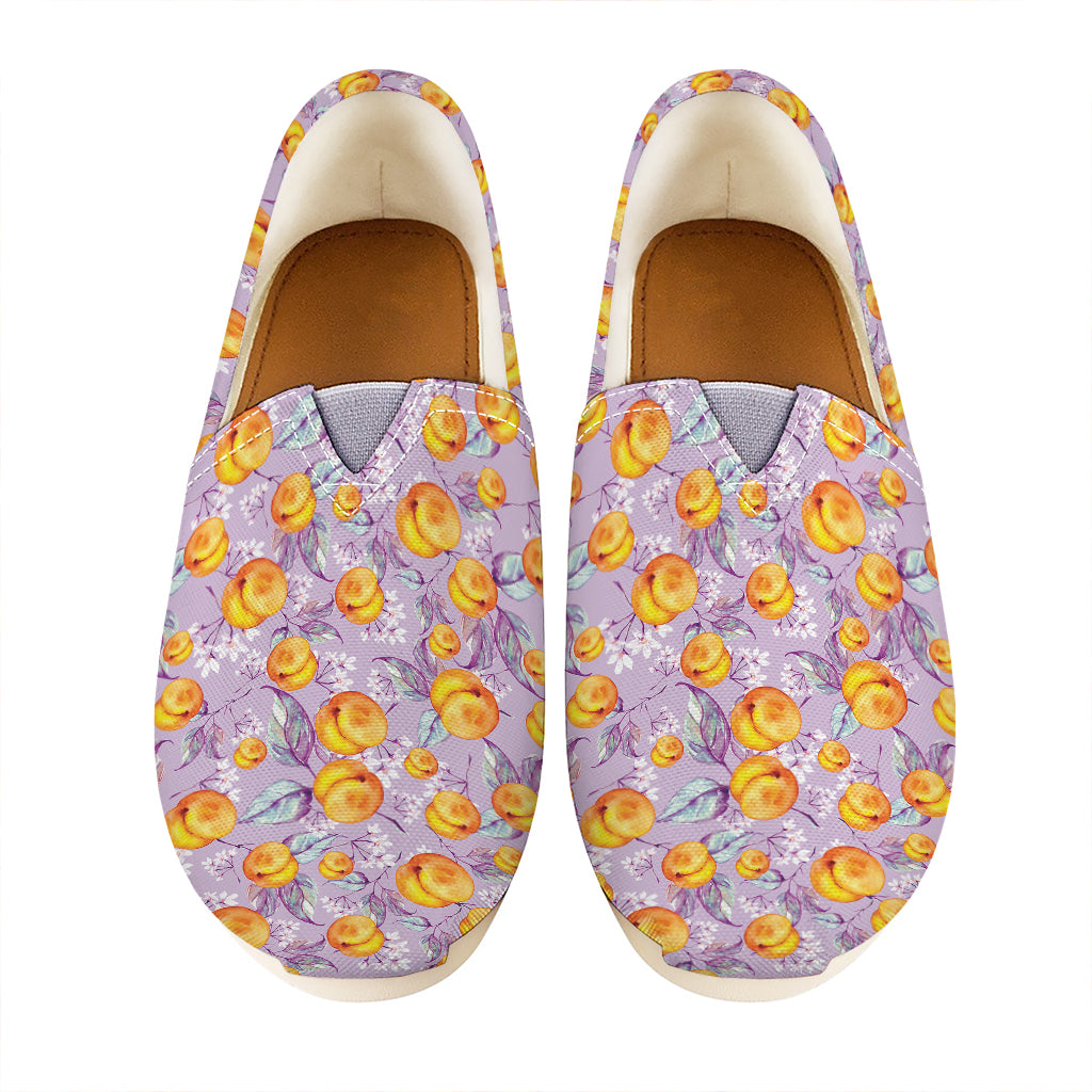Watercolor Apricot Fruit Pattern Print Casual Shoes