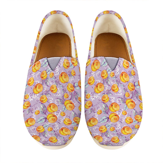 Watercolor Apricot Fruit Pattern Print Casual Shoes