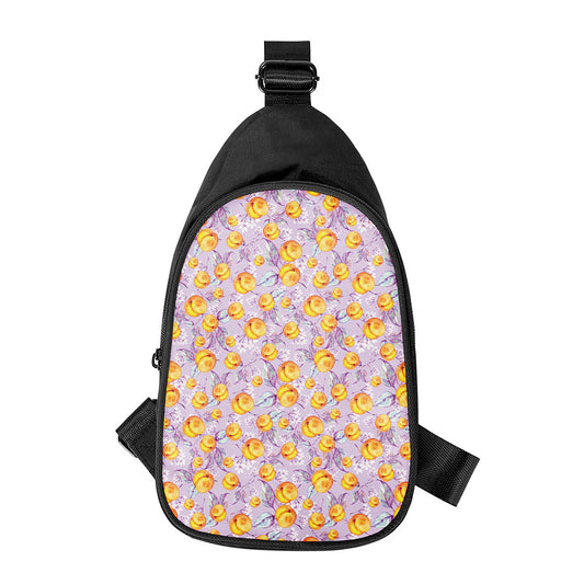 Watercolor Apricot Fruit Pattern Print Chest Bag