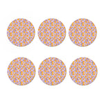 Watercolor Apricot Fruit Pattern Print Coaster Set