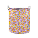 Watercolor Apricot Fruit Pattern Print Collapsible Laundry Basket