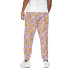 Watercolor Apricot Fruit Pattern Print Cotton Pants