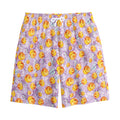 Watercolor Apricot Fruit Pattern Print Cotton Shorts