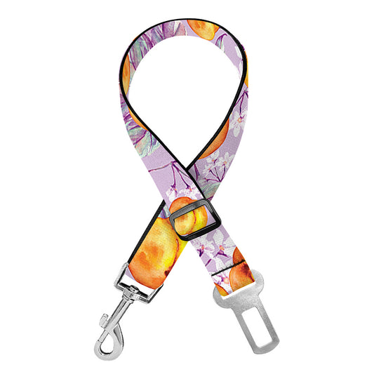 Watercolor Apricot Fruit Pattern Print Dog Seat Belt
