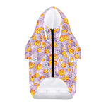 Watercolor Apricot Fruit Pattern Print Dog Zip Up Hoodie