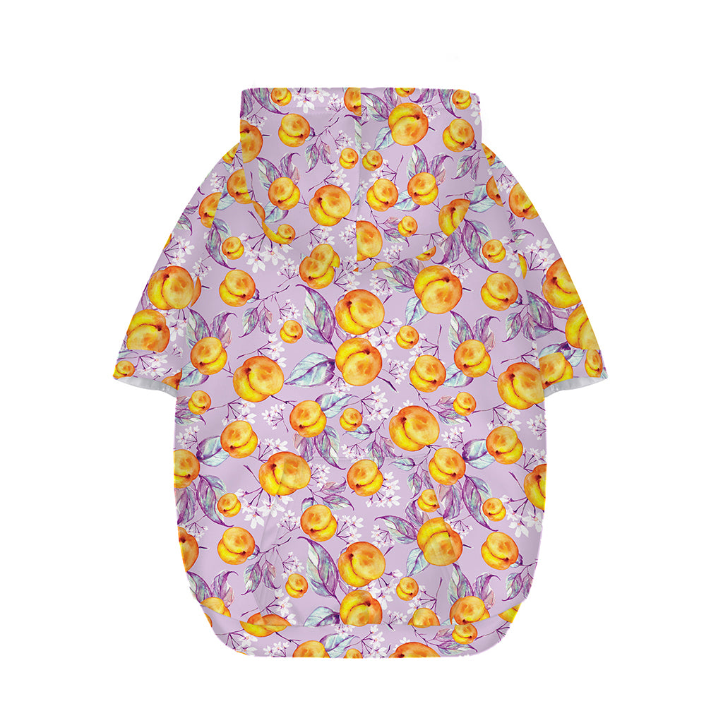Watercolor Apricot Fruit Pattern Print Dog Zip Up Hoodie
