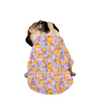 Watercolor Apricot Fruit Pattern Print Dog Zip Up Jacket