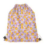 Watercolor Apricot Fruit Pattern Print Drawstring Bag