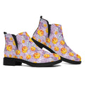 Watercolor Apricot Fruit Pattern Print Flat Ankle Boots