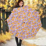 Watercolor Apricot Fruit Pattern Print Foldable Umbrella