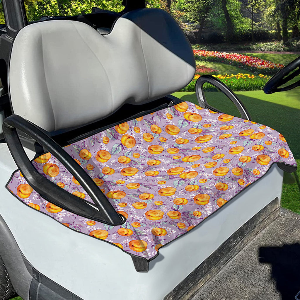 Watercolor Apricot Fruit Pattern Print Golf Cart Seat Cover