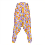 Watercolor Apricot Fruit Pattern Print Hammer Pants