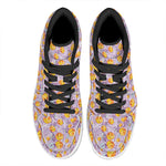 Watercolor Apricot Fruit Pattern Print High Top Leather Sneakers
