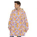 Watercolor Apricot Fruit Pattern Print Hoodie Blanket