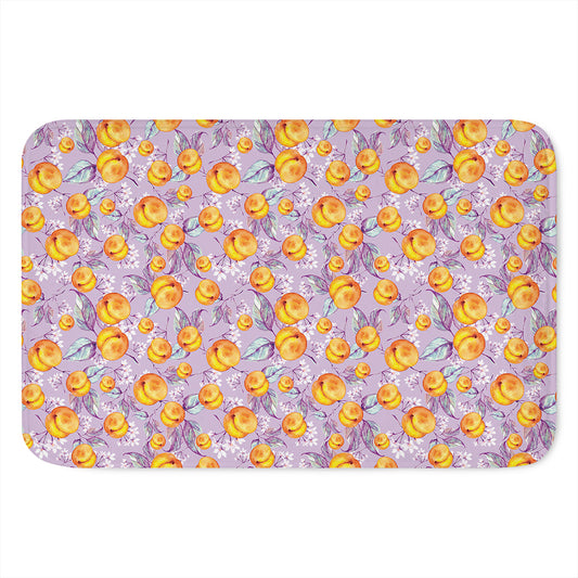 Watercolor Apricot Fruit Pattern Print Indoor Door Mat