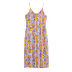 Watercolor Apricot Fruit Pattern Print Jersey Midi Cami Dress