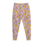 Watercolor Apricot Fruit Pattern Print Jogger Pants